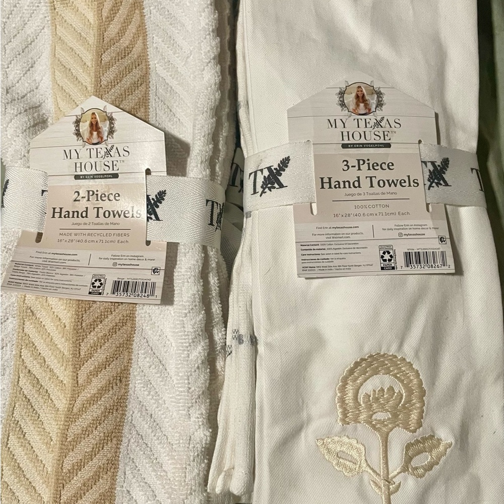 My Texas House Tan and Cream Hand Towel Sets